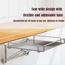 Estantería Plegable de Alta Resistencia para Baño - Organizador Colgante Sin Taladro, Almacenamiento en Acero Inoxidable para Cocina u Oficina, Diseño Elegante y Fácil Instalación, Soporte Montado en Puerta, Ideal para Espacios Pequeños - Plateado - Ver 3