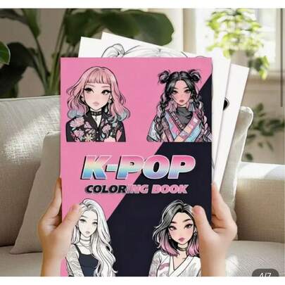 Adult K-Pop Anime Coloring Book (Brand New Luxury Upgrade, Single-Sided Printing, Thicker Paper Korean Pop Star Coloring Book, Extremely Stress-Relieving And Relaxing Coloring Book, Ideal Gift For Birthday, Holiday, Party, Christmas, Valentine's Day)