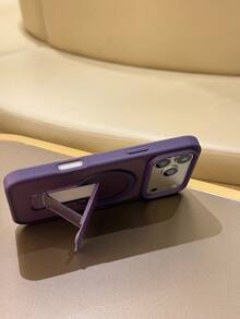 1pc Luxury Matte Semi-Transparent Magnetic Wireless Charging Phone Case With Stand, Compatible With IPhone 17 Pro Max, 16 Pro, 17 Pro, 16, 15, 14, 13, 12, 11 Pro Max Plus, Shock-Absorbing Soft Bumper Hard Back Cover