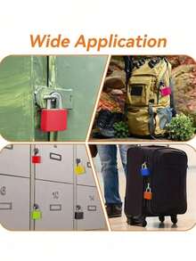 Colorful Mini Padlocks With Keys, Plastic Shell, Zinc Alloy Small Locks, Suitable For Luggage, Backpacks, Gym Lockers, Travel Bags, Classroom Locks, Also For Travel Storage Cabinets And Holiday Luggage. Colorful Plastic Padlocks, Suitable For Student Backpacks, Diaries, And Piggy Banks, Essential For School, Gym, Summer Travel, And A Great Gift For Family, Friends, And Loved Ones. - Multicolor - View 7