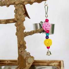 Parrot Perch With Adjustable Stainless Steel Base, Multifunctional Bird Training Stand For Tabletop Use, Sturdy Perch For Parrot Daily Activity And Training - Multicolor - View 3