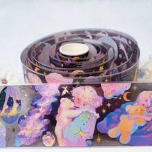 2米/卷 梦幻星空系列 PET 透明防水装饰胶带，适用于高端剪贴簿、手工日记、卡片制作 - Length:2m/78.74inch - 查看 8