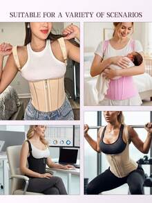 ZGQNBelle Waist Trainer For Women Daily Wear Faja Body Shaper Corset Tummy Control Colombian Faja Workout Corset Top Plus Size Shapewear Faja Reductora Moldeadora - Hồng - Xem 4