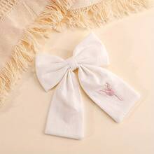 1pc Ballet Theme Bows Hair Clips Girls Embroidered Dancer Hair Accessories Performance, Hair Accessories, Hair Clips, Hair Clips Women - 彩色 - 查看 1