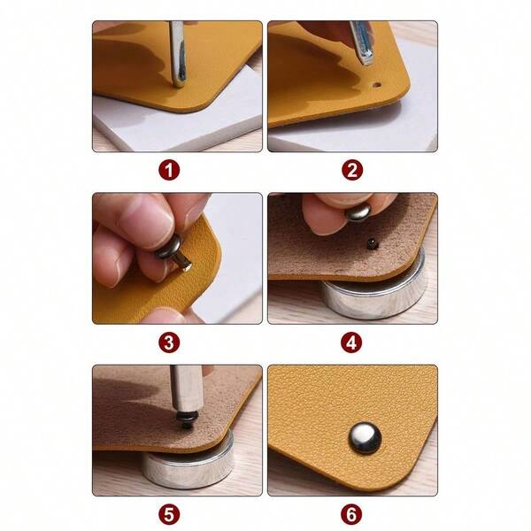 100 Sets Leather Rivets 6mm X 6mm Metal Double Cap Rivet Snaps Studs Fasteners With 3pcs Setting Tools Rivets F...
