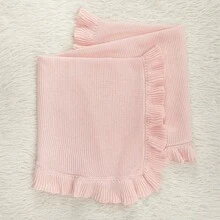 بطانية مطرزة مخصصة قطعة واحدة، بطانية مضفرة مبطنة ناعمة للأطفال، بطانية لون سادة مريحة وصديقة للبشرة مثالية للأريكة وغرفة النوم والأطفال