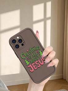 Teléfono Teléfono 17 Pro CasoNavidad Jesús Imprimir Teléfono 17 16 15 14 13 12 11 Serie, Lindo Dibujos Animados Suave Silicona Contraportada Mujeres Niñas, Vacaciones Festivo Protector - Café integral - Ver 3