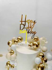 50个/套或1个卡其色球形蛋糕装饰，波西米亚风格蛋糕装饰，卡其色和铂金色珍珠球，生日蛋糕装饰，婚礼，洗礼，迎婴派对，生日，母亲节，单身派对蛋糕装饰，波西米亚主题派对用品（请勿直接接触蛋糕，请使用白色管子。） - 卡其色 - 查看 4