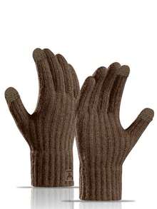 Guantes sin dedos de punto cálidos y unisex, adecuados para hombres y mujeres, cálidos y a prueba de viento para mantener las manos calientes en otoño/invierno