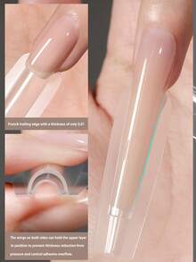 Sandwich Nail Film Slim-Tapered-Long-Ellipse Quick-Extension Crystal Hard Gel Non-Building-Forming Mold Acrylic Press On Nails Stiletto French Tip Nails Supplies Nail Art DIY For Women Beauty Gift - Clear - View 6