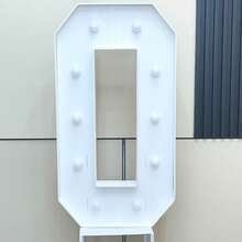 1Pc 3FT/91.5CM/36Inch Light Up Digital Marquee Frame White Lights KT Board Number 0-9 Plug-In KT Board With Bracket Party Decorative Light Birthday Party Anniversary Decoration-Warm Light - White - View 20