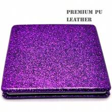 Gold Magnifying Compact Mirror Purse - 1x/2x Magnification Travel Mirror 2.76 Inch Double - Sided Folding Mirror, Cute Small Pocket Mirror, Travel Essentials - 紫色方塊 - 查看 2