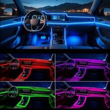 USB Plug-In Ambient Lighting Strip For Car Interiors - Universal Automotive Interior Lighting Strip - Various Neon Cool Light Car Decorations - No Batteries Required - Practical And Beautiful - Blue - View 3
