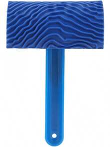 Rodillo de Pintura de Goma Azul con Efecto de Grano de con Mango Herramienta de decoración de Pared DIY - 1 - Ver 2