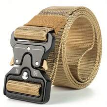 Men's Tactical Belt Heavy Duty Nylon - Quick Release Buckle Adjustable, Military Style For Outdoor Training Hiking Daily Wear, Sturdy Durable Fabric - Màu Khaki - Xem 1