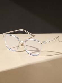 1pc Plastic Geometric Full Frame Accessories Modern Simple Style Men Clear Glasses For Daily Life Office Outfit Bachelorette Party Back-To-School Essentials Appointment Outfits Weekend Outfit Outdoor Casual Activities Suitable For All Face Shapes