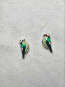1 par de pendientes vintage con diseño de gota de aceite y pájaro, adecuados para uso diario y de fiesta de las mujeres - vistoso - Ver 5