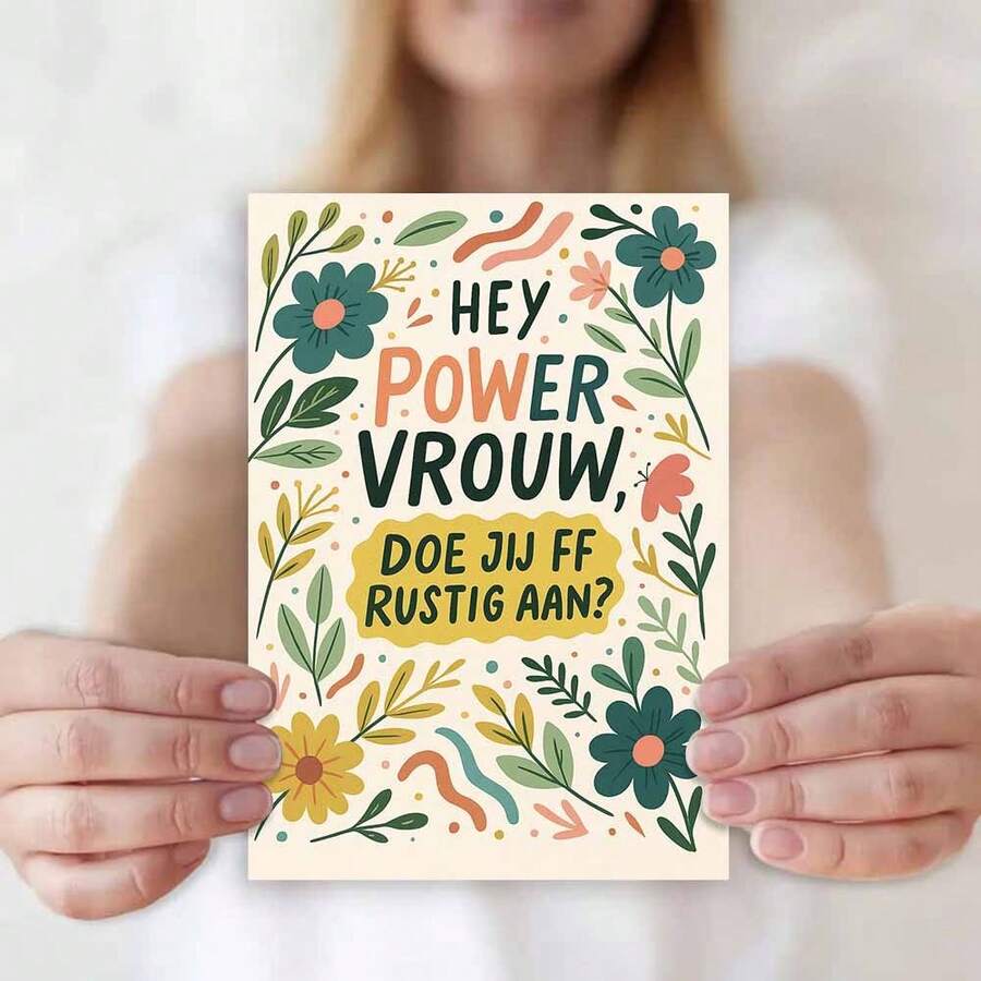 بطاقة تهنئة زهرية مُمكِّنة مع مغلف (11 سم * 16 سم) - تصميم "مرحبا بك أيتها المرأة القوية"، منظر زهري بوهيمي مع نباتات نابضة بالحياة، مثالية للنساء والأصدقاء، مناسبة للتشجيع والتقدير، بطاقة تهنئة | بطاقة تمكين | بطاقة ورقية