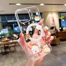 Funda de Teléfono Linda Funda de Teléfono: Adorables Mascotas con Elementos Curativos Funda Dura Transparente Engrosada a Prueba de Golpes con Anillo Magnético Soporta Carga Inalámbrica para iPhone 17/16/15/14/13/12/96/X/XS/XR//Plus/Pro/Max/air - Una Opción Principal para Regalos Frescos y Elegantes Delgada Resistente a los Arañazos a Prueba de Golpes para Mujeres y Hombres - 1 pieza - Ver 8