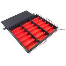 TFCFL Eyeglass Case, 18 Grids Display Storage Box, Eyewear Sunglasses, Organizer Holder - 黑色+紅色 - 查看 3