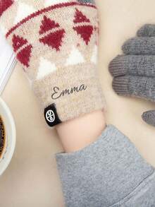 Personalized Winter Gloves, Customizable Name, Comfortable Women's Holiday Gift, Minimalist Modern Men's Winter Accessory, Fluffy Warm Gloves, Customized Winter Gloves, Customized Leather Gloves, Winter Gloves, Letter Combination Gloves, Father's Gift, Mother's Day Gift, Gift For Him, Creative Christmas Gift, Winter Warm Gloves, Thanksgiving, Valentine's Day Gift, Christmas Family Gift, Gift For Loved Ones, Winter Warm Gloves - Style 1 - View 6