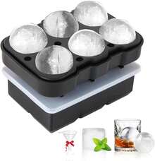 1pc 6 Grids Silicone Ice Cube & Ball Tray Set - DIY Ice Mold Maker For Whiskey, Cocktails, Kitchen & Bar - Festive Holiday Shapes For Christmas, Halloween, Easter, Valentine's Day, Ice Cube Tray Kitchen Kitchen Accessories Ice Cube Maker , Refrigerator Ice Cube Mold, Fits Tea, Coffee Back To School - Multicolor - View 2