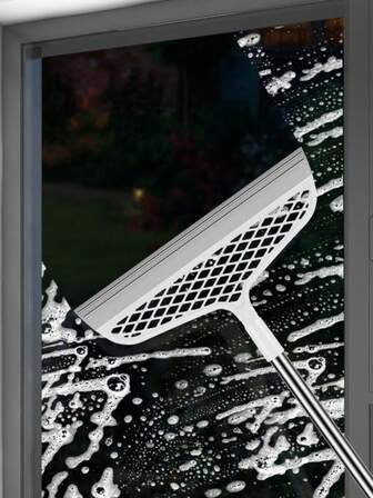 1pcPremium Multi - Purpose Squeegee Mop – Your Ultimate Bathroom Cleaning Solution For Spotless Tiles & Surfaces! Engineered With A Durable Stainless - Steel Handle And A High - Efficiency Silicone Blade, This Versatile Tool Effortlessly Removes Water, Dirt, And Grime From Bathroom Floors, Walls, And Sinks.