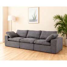 Small Sofa Bed For Adults, Folding Sofa Bed, Chaise Lounge, Convertible Foam Sofa, Mini Sofa Lounge With Folding Triple Mattress, Grey - Gray + Flannelette + 3 Seat - View 1