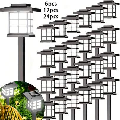 10-Hour Long-Lasting Solar Powered LED Landscape Pathway Lights, Waterproof Solar Garden Lights For Outdoor Pathway, Yard, Driveway, Plastic Construction, Durable Outdoor Solar Lights For Property Managers And Homeowners