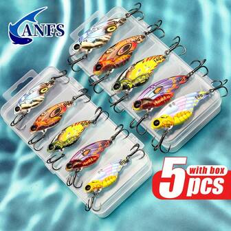 Set de 5 piezas de señuelos de pesca de metal - Cebos Mariposa VIB de colores surtidos, un regalo de pesca increíble para pescadores