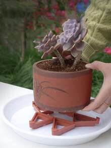 4pcs Flower Pot Riser Pads, Flower Pot Ventilation Pads, Flower Pot Raised Bottom Pads, Bottom Ventilation Anti-Rot Pads, Ventilated Raised Flower Pot Feet Pads, Modular Bottom Flower Pot Pads