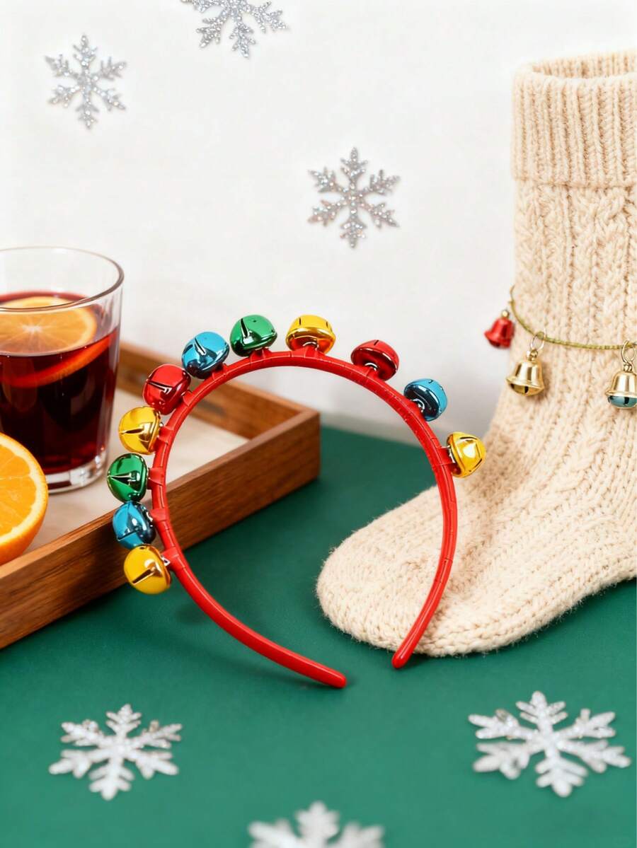 1 Peça Tiara de Natal com Sinos, Amigável com a Pele e Cabelo, Adequada para Eventos, Reuniões, Festas