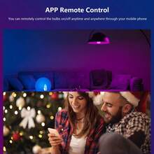 E14 智能 WiFi 灯泡，多色可调光，烛台灯泡，兼容 Alexa 和 Assistant Home App，音乐同步，定时功能，1600 万种 DIY 颜色 RGB 灯泡，色温 2700K-6500K，5W，450 流明，2.4GHz WiFi - RGBCW - 查看 6