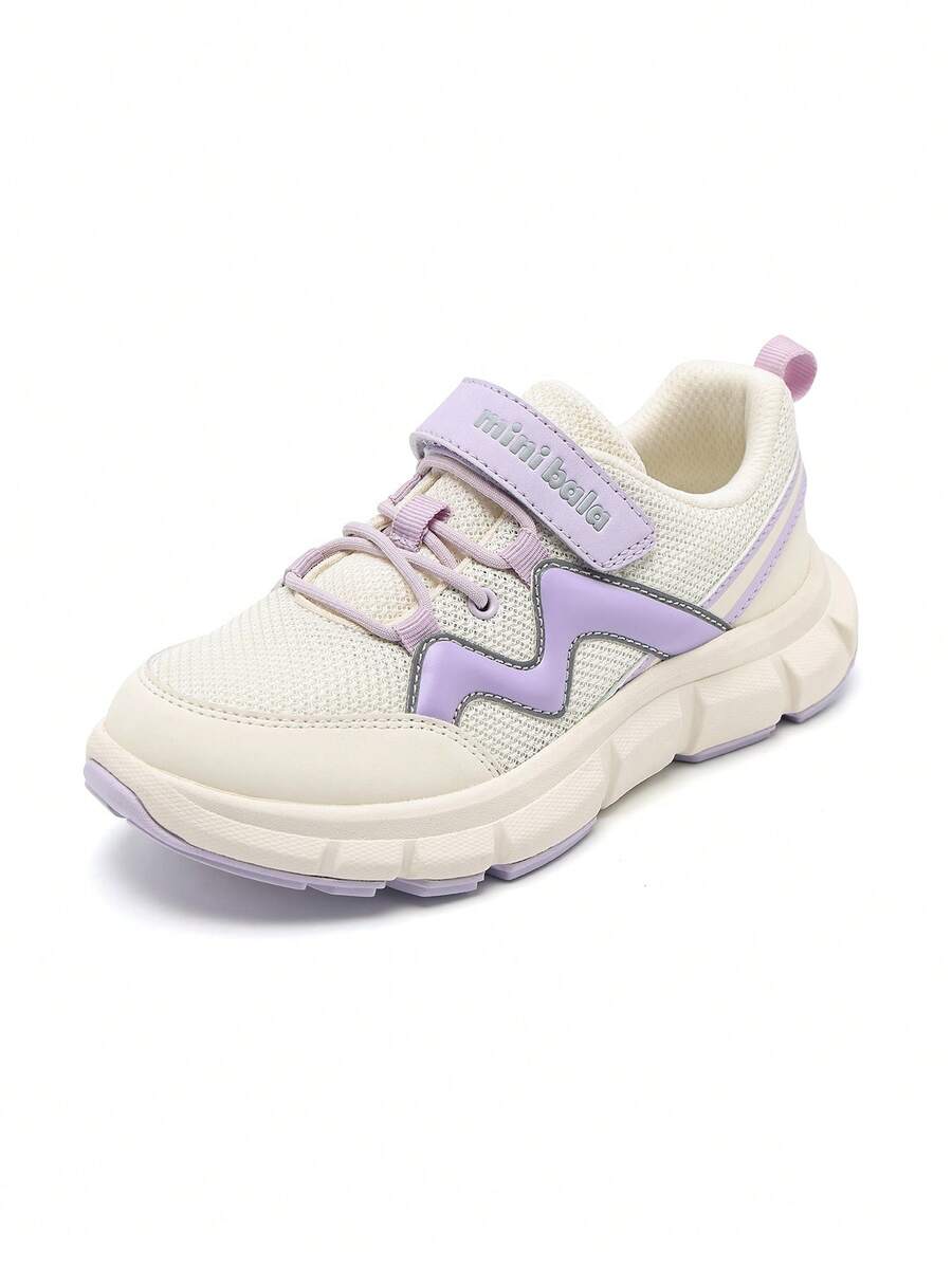 mini bala Kids Breathable Mesh Sneakers Lightweight Boys Girls Running Shoes 2025 - White Purple - View 1