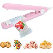 Clip de Selladoérmico para Bolsas de Alimentos, Clip de Sellado Portátil a Presión Manual, Sellador de Bolsas de Empaque de Bocadillos Plancha de Pelo Selladoérmico Eléctrico(azul) - #rosa - Ver 13