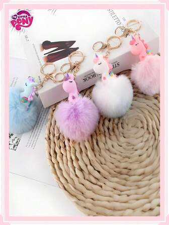  1 st My Little Pony Kreativt Plyschboll Mjukt Gummihänge, Söt Plyschboll Nyckelring, Skolväskahänge, Liten Gåva, Söt Anime-stil, Lämplig för Heminredning, Festgåva, Hem, Festtillbehör, Presentgivning, Lämplig för Alla hjärtans dag