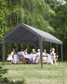 Techigher Carport Replacement Canopy Cover, Garage Tent Shelter Tarp, Heavy-Duty Waterproof & UV Protected, Easy Installation (Frame Not Included) - Grey - View 3