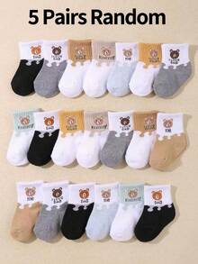 20 Pairs Fruit Color Bear Jacquard Elastic Short Socks, Suitable For Autumn/Winter - Parent-Child Interactive Language Print Socks, Suitable For Infants And Toddlers. New Autumn Product, Skin-Friendly Soft And Comfortable, Versatile Use, Ideal Choice For Students, Suitable For Daily Wear In Autumn/Winter, Holiday Gifts, Travel, Back To School, Family Gatherings, Thanksgiving, And More.