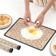 1/2pcs 16.5*11.6 Inch Non-Stick Silicone Baking Mat, Reusable High Temperature Resistant Baking Tray Liner For Macarons, Cookies, Pastries, Dough Kneading Mat Baking Tool - Multicolor - View 3