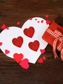 500 Piezas - Pegatinas de corazón DIY, Pegatinas de corazón rojo, Pegatinas de corazón rojo brillante de San Valentín de 2,5 cm de forma de corazón, etiqueta decorativa, pegatina de amor de San Valentín adecuada para suministros de fiesta de boda, regreso a casa, cumpleaños, Día de la Madre, sobres DIY, cajas de regalo DIY, boda, aula escolar (Rojo) - Multicolor - Ver 3