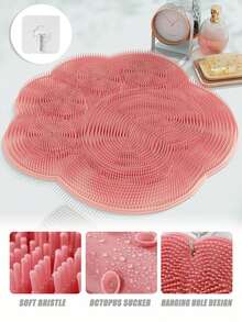 淋浴足部磨砂器 - 足部清洁器，去除老茧和死皮，男女通用足部按摩垫，缓解足部酸痛，无吸盘设计，足部护理工具，美甲工具，身体护理工具，淋浴足部和背部磨砂器，免手持足部按摩器 - 彩色 - 查看 4