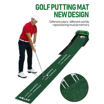 Auto-Return Putting Green Mat | Indoor Golf Practice Trainer With Ball Return System For Continuous Strokes