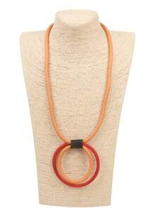 MARLIWOO 1 Piece Simple Hollow Pendant Necklace, Vintage Casual Style Fashion Accessory For Women - Multicolor - View 15