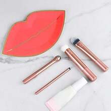 GSYY Prep And Prime Makeup Br Set Ideal For Eoliating And Applg Primers Sturizers And Serums Ske Tools Nthetic Brist Cruelty-Free And Vegan 4 Piece Set - 米色 - 查看 4