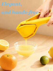Manual Lemon Juicer, Elegant And Effortless, Non-Stick, Easy To Use, Very Sturdy, Lemon Juicer, Squeeze Lemons, Yellow, Green, Orange. - Multicolor - View 3