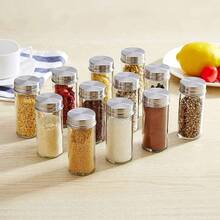 Stainless Steel Rotating Spice & Herb Rack Including Glass Jars, Carousel Organizer For Kitchen Spice And Herbs - 4 Layers - 16 Seasoning Jars - View 6