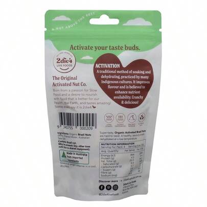 Live Foods Activated Organic Brazil Nuts 120g (Pack Of 2)