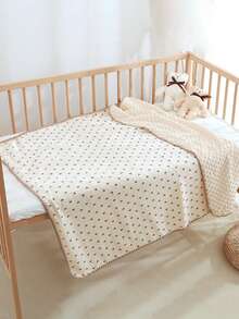 1件秋冬季婴儿豆袋毯，新生儿襁褓毯，婴儿包巾，季节性纱布毯，空调毯，儿童褶皱布毯，婴儿毯，卡通安抚毯 - 彩色 - 查看 4