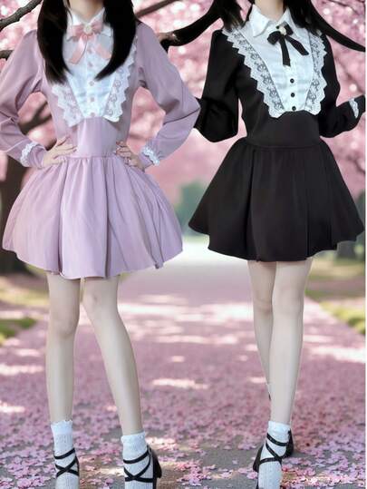 1pc French Retro Palace Style Sweet & Spicy Elegant High-End Mini Dress, Suitable For Birthday Party, Holiday Party, Stage Performance, Photoshoot Halloween