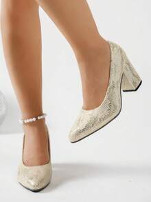 Giày cao gót vàng nguyên khối sáng bóng thời trang dành cho nữ - Thiết kế mũi nhọn - Size 35-43 - Chất liệu sáng bóng, mịn màng và thoải mái - Giày cao gót vàng nguyên khối, đế thấp mềm mại, đế xuồng dày, giày lười - Chất liệu cao cấp, thoải mái khi mang - Giày lười mũi tròn chống trượt, đế giữa dày - Thời trang và đa năng - Vàng - Xem 3